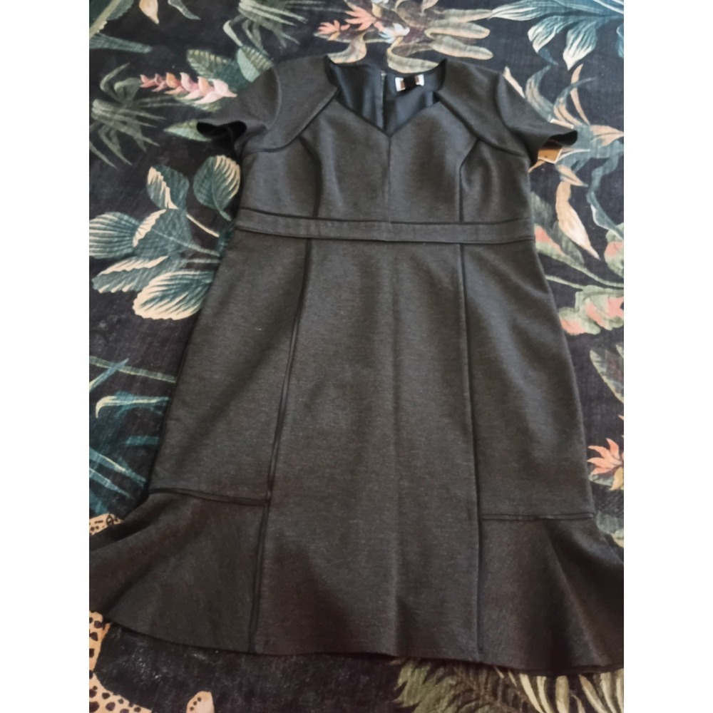 NWT NUIE by Shani Gray Fit & Flare Dress Sz 16 Short Sleeve A-Line MSRP $273